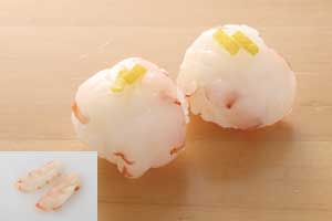 お造り赤海老ハーフスライス（尾なし）