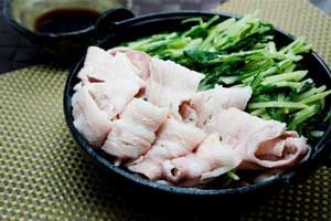 水菜と豚肉のあっさり鍋